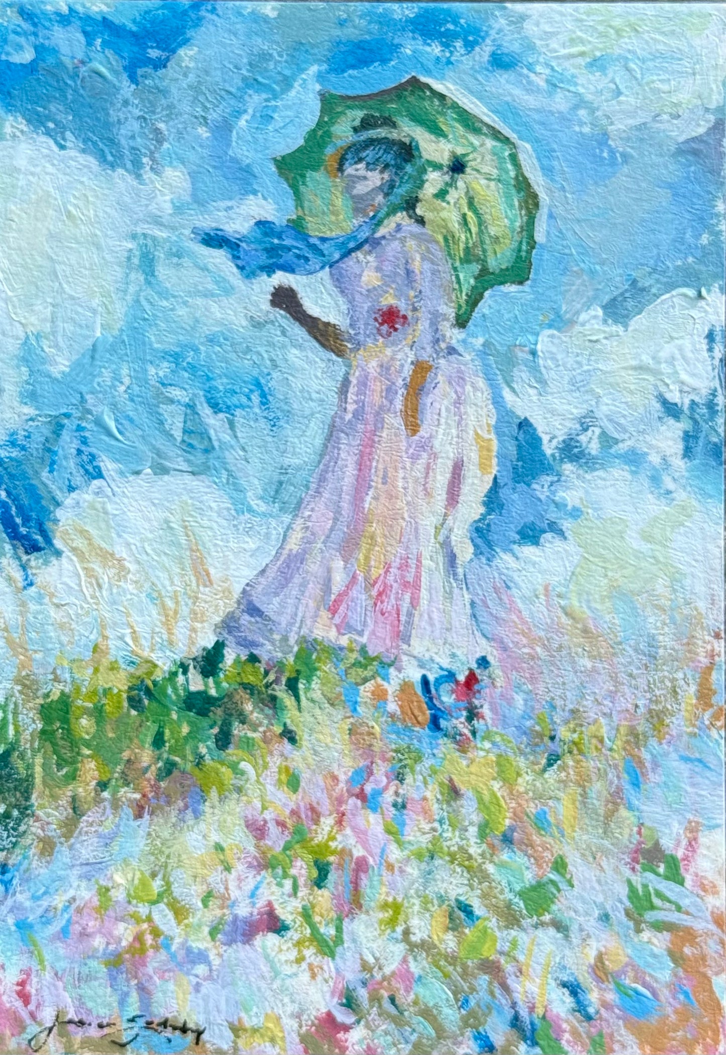 Study of Claude Monet’s “Woman with a Parasol, Facing Left”